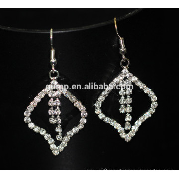 2015 Promotion New Hot Sale Wedding Silver Crystal Dangling Earrings